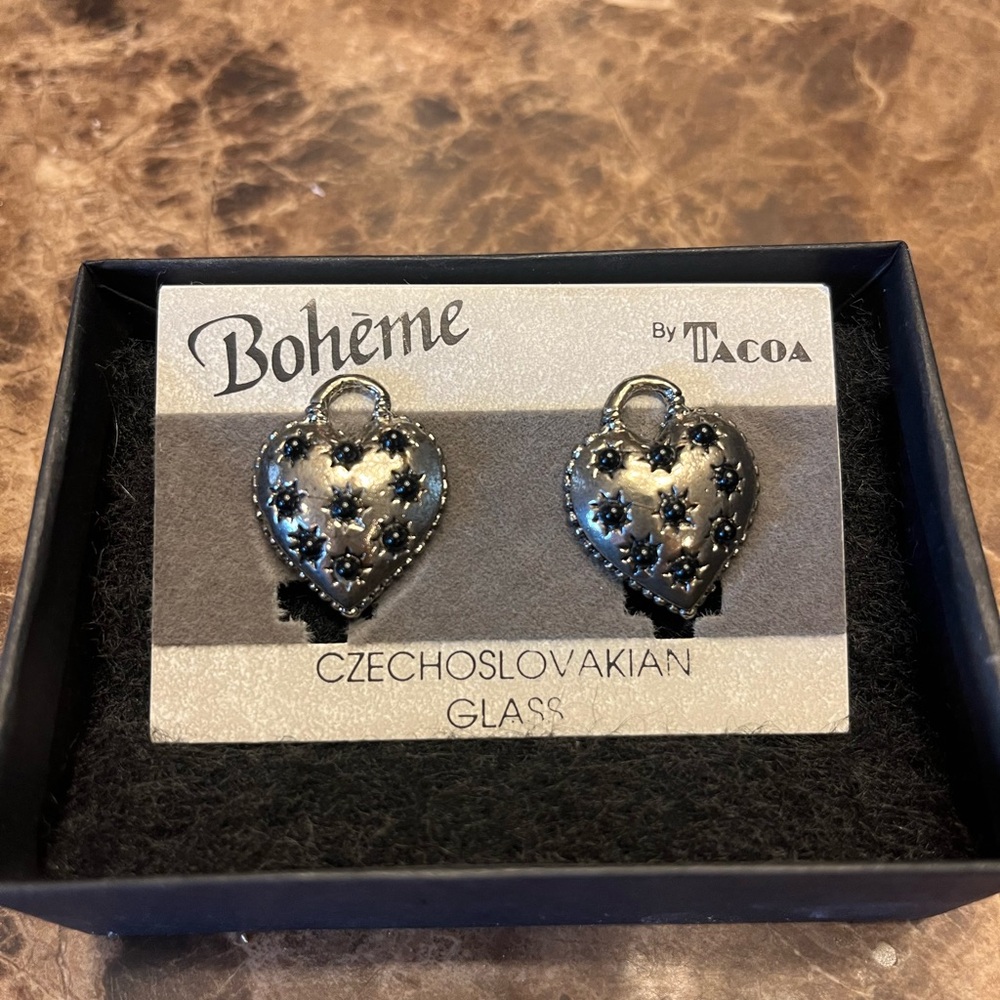 Boheme Silver Heart Clip On Earrings